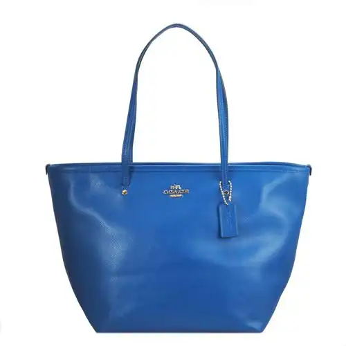 coach马车款防刮皮革托特包[蓝]