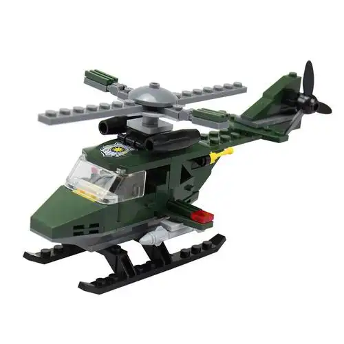 星钻正品杰星积木拼装超级军事消防警察直升机儿童益智玩具批发
