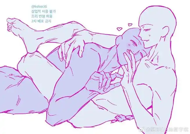 绘画素材##绘画参考#绘画超话张力十足双人cp