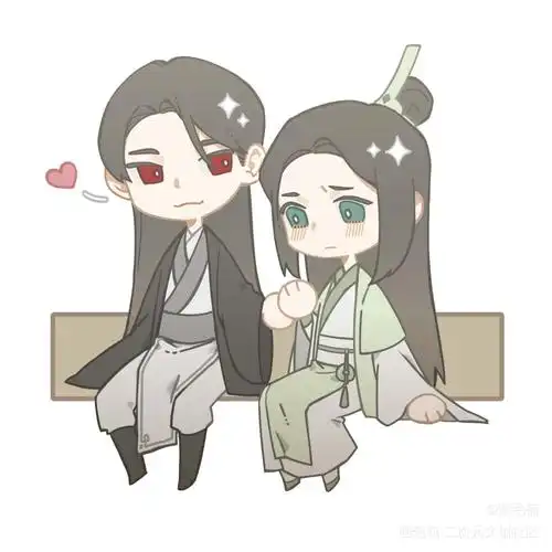 摸手手_千秋沈峤晏无师q版同人绘画作品