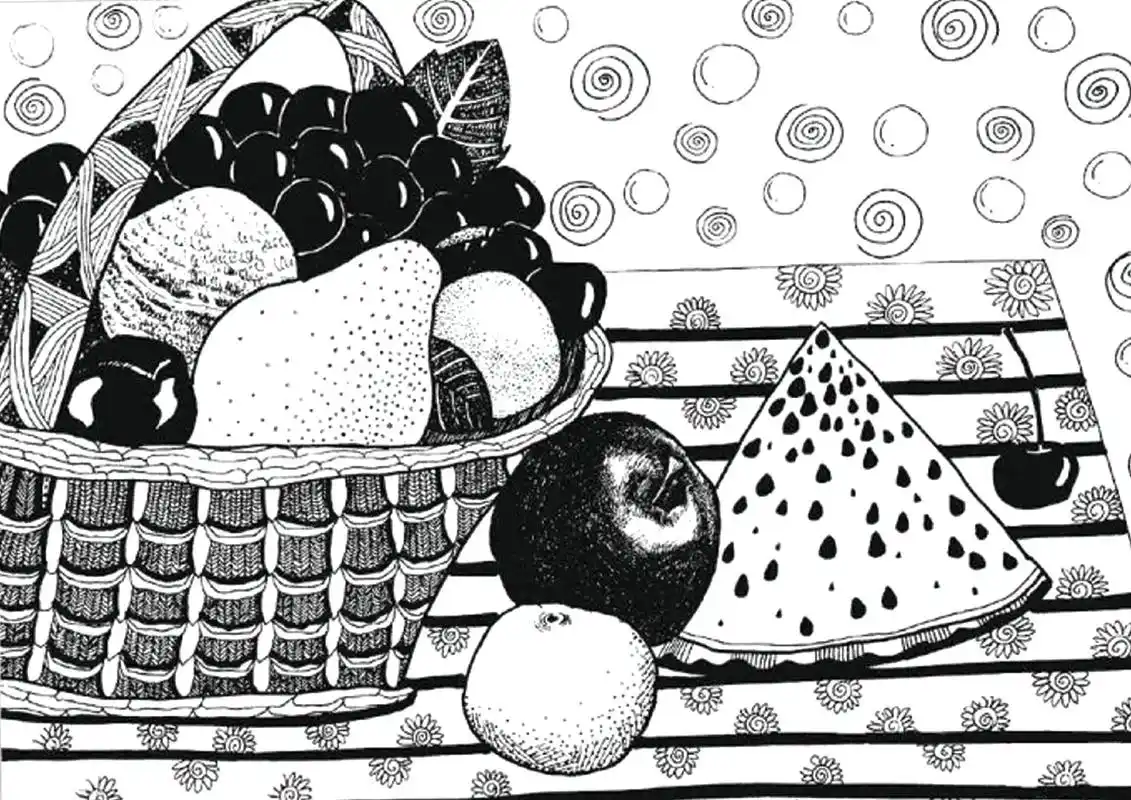 线描画作品蔬果篇3