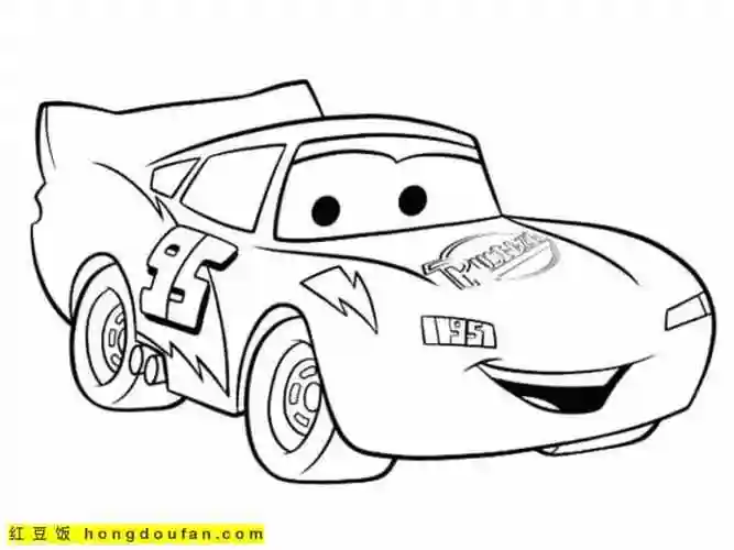 13张闪电麦昆板牙麦霸赛车卡通涂色图片-红豆饭小学生简笔画大全