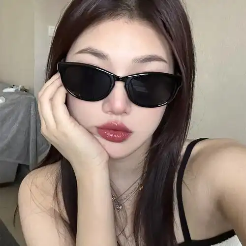 欧美辣妹黑色小脸gm墨镜女潮方圆脸偏光网红太阳眼镜遮阳高级感潮