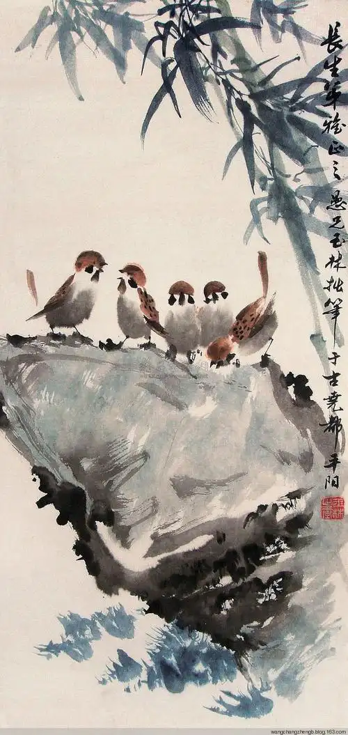 国画花鸟百图412麻雀