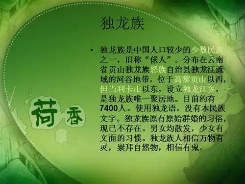 独龙族民族介绍ppt课件ppt