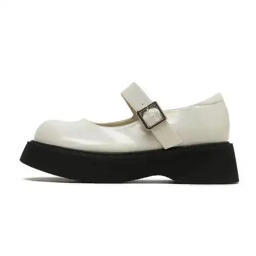 夏季玛丽珍鞋女2022新款小众设计丑萌圆头厚底日系jk小皮鞋女单鞋