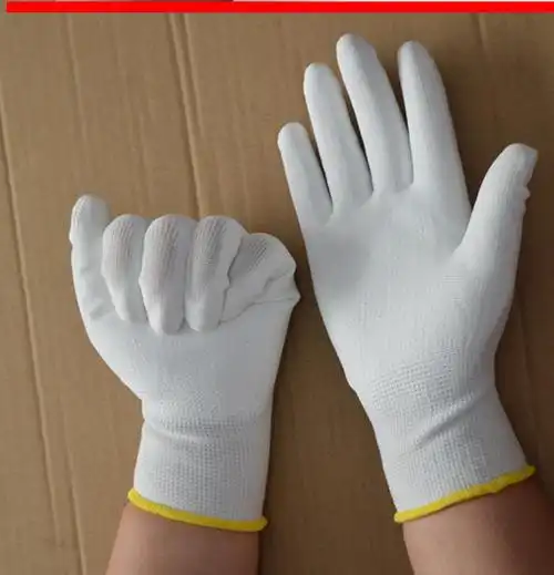 男女耐磨防滑薄款涂掌星宇508白尼龙透气pu防静电劳保用防护手套-图4