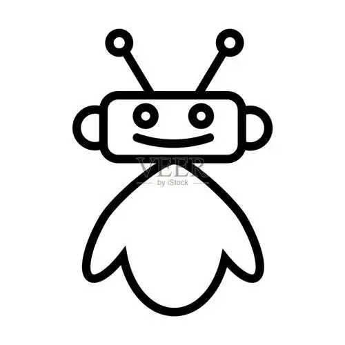 瘦线性机器人助手,机器人,人工轮廓图标孤立在白色背景上.