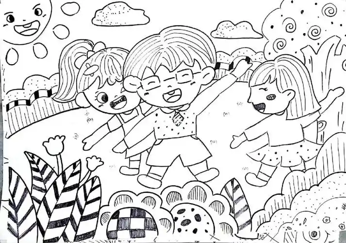 和爸爸妈妈做游戏幼儿主题画