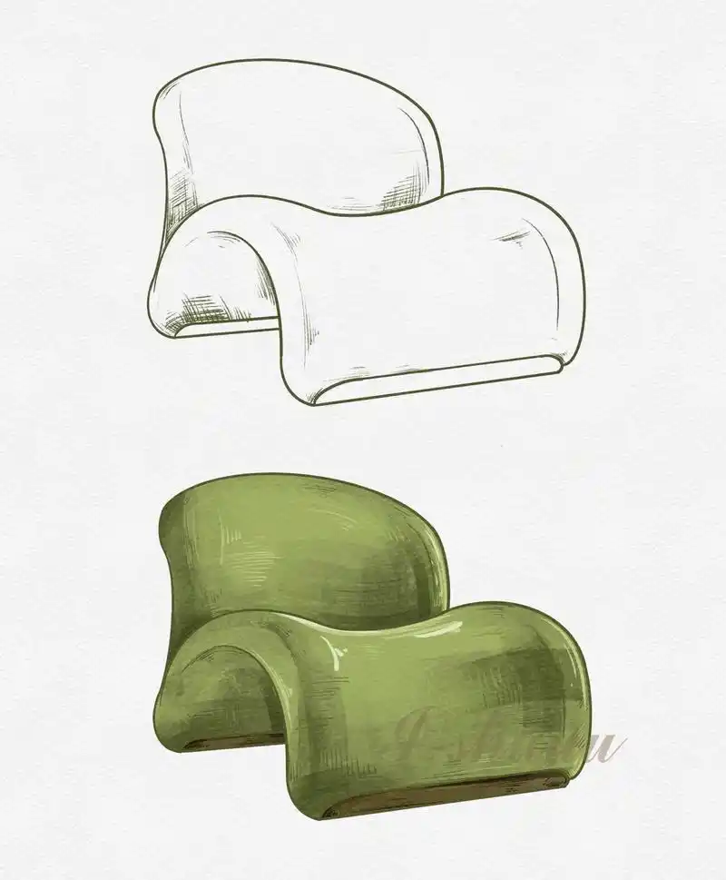 【座椅家具单体 手绘详图】 工具:procreate -治愈 - 抖音