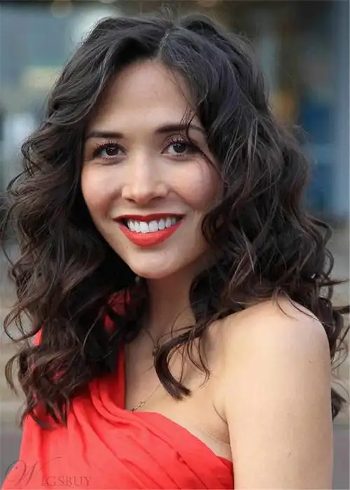 indian girl big curly human hair lace front indian hair wig 18