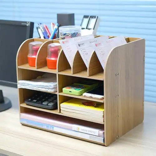 办工桌置物架笔架办公用品文件夹收纳盒桌面书架大容量多功能创意