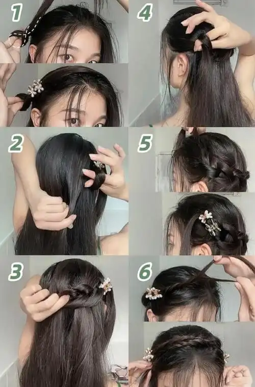 简单好看的编发教程 手残党也能学会的发型 女生甜美发型扎法