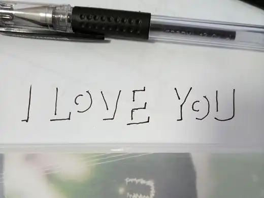 手写立体字(i love you)