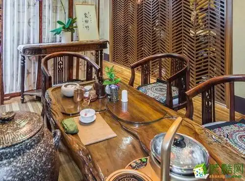 原色古茶坊茶楼装修实景案例高品位茶楼设计经典案例中式茶楼