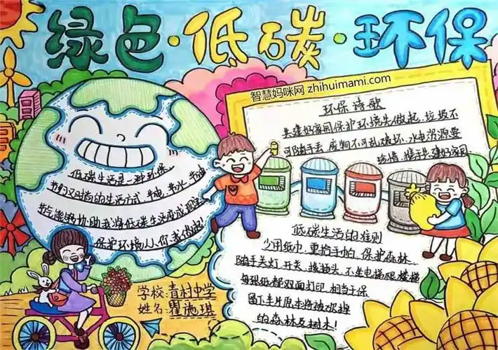 绿色环保手抄报,低碳生活手抄报