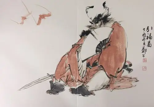 钟馗图:钟馗辟邪,因此因挂在正面,如迎屏,电视的上面等.