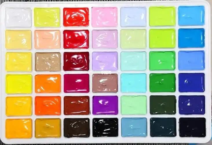 新开了一盒42色青竹水粉