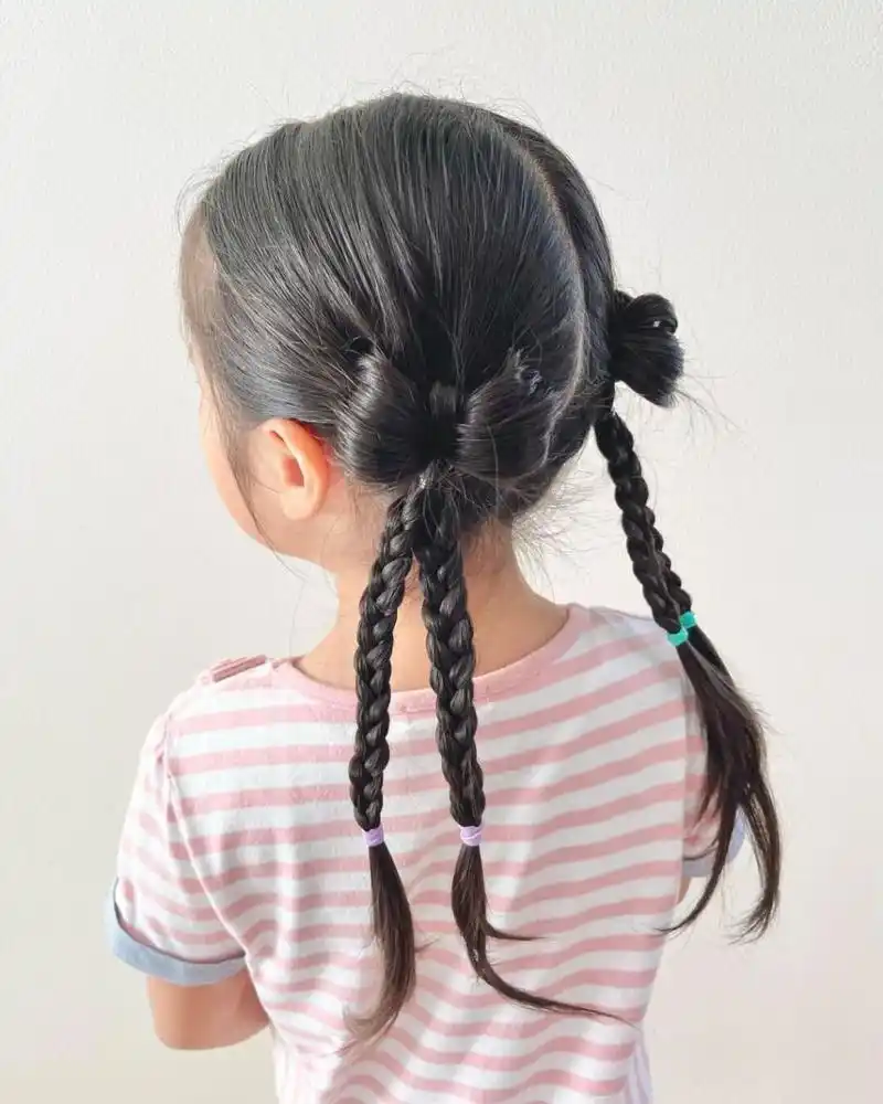 小女孩编发# #简单编发小女孩# #简单儿童编发# #儿童上学发型