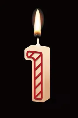 白色立体卡通生日蜡烛数字一元素素材