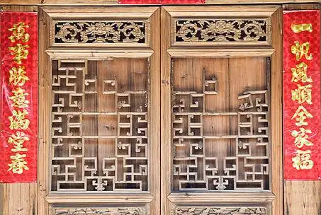 中国大门古典大门古式大门春节素材中国风新年春节门装饰挂饰中国结