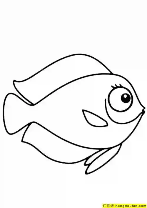 11张小丑鱼金鱼幼儿卡通小鱼简笔画-红豆饭小学生简笔画大全
