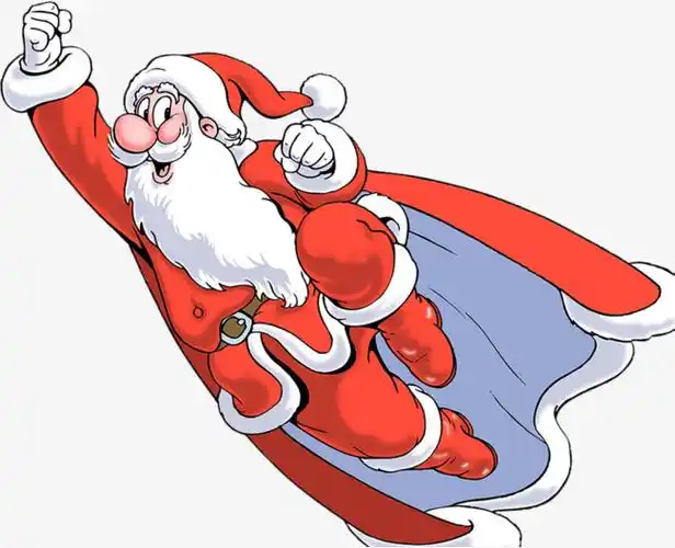 一飞冲天圣诞老人插画