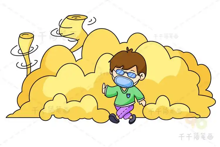 灾难与防护 沙尘暴_灾难与防护简笔画