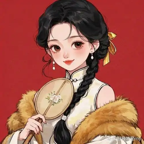 国风优雅旗袍美人头像