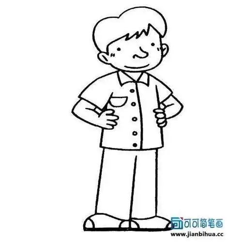 侧着人怎么画简笔画全身