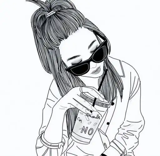 画一个扎着辫子的女孩.画一个女孩.画一个戴眼镜的女孩.