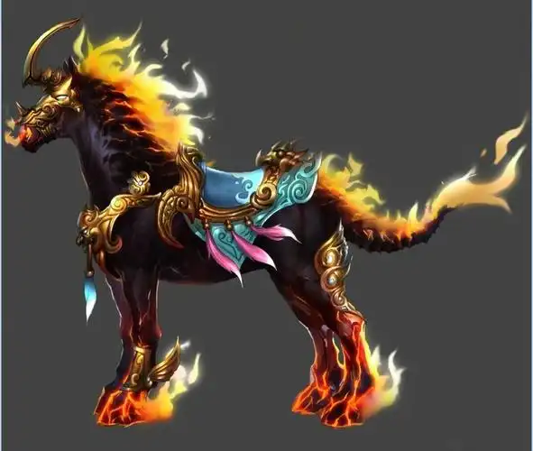 120级新坐骑 — 神驹奔雷(原画)