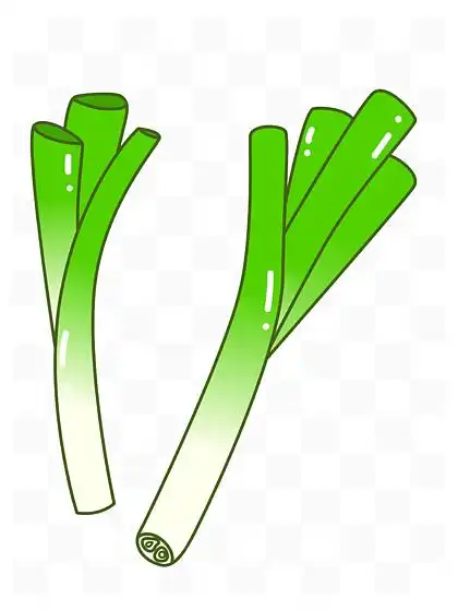 卡通手 i>绘 /i>食材大葱线条插画矢量装饰元素