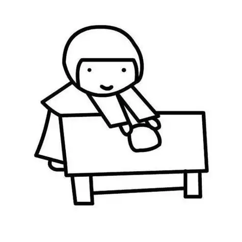 幼儿五一劳动节简笔画图片擦桌子的小女孩