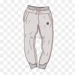 休闲运动裤手绘小清新