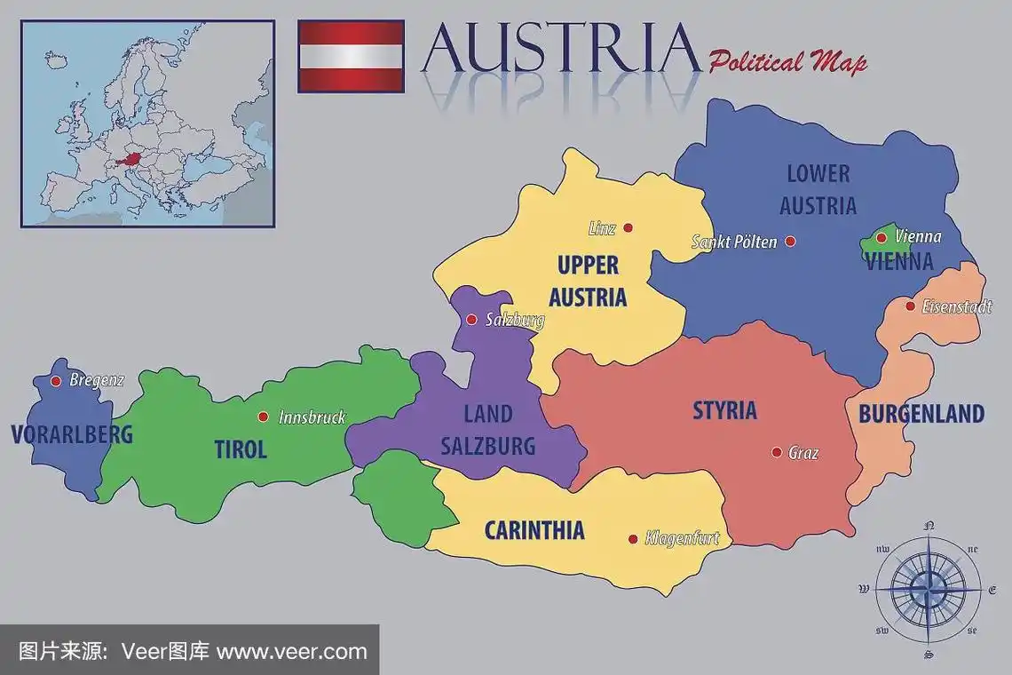 奥地利政治地图