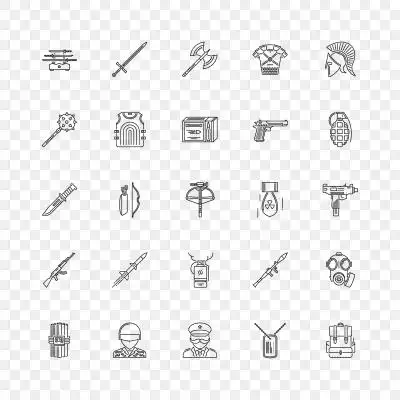 线性黑色武器图标素材