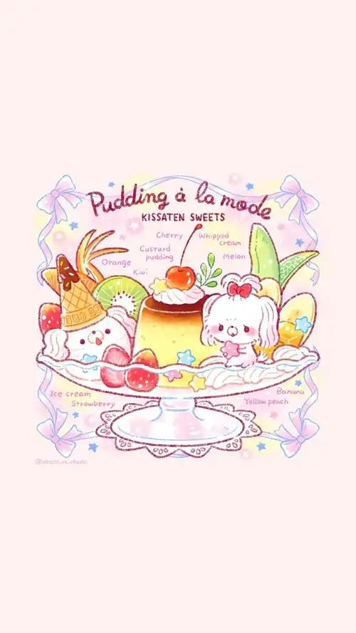 少女心可爱治愈甜品手机壁纸_卡通_手机壁纸下载_美桌网