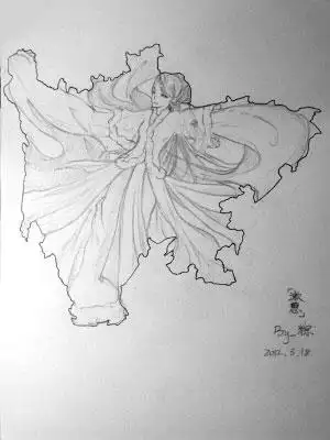 近日,一组名为《〈手绘〉中国部分省份的轮廓下都隐藏着一个古典美人