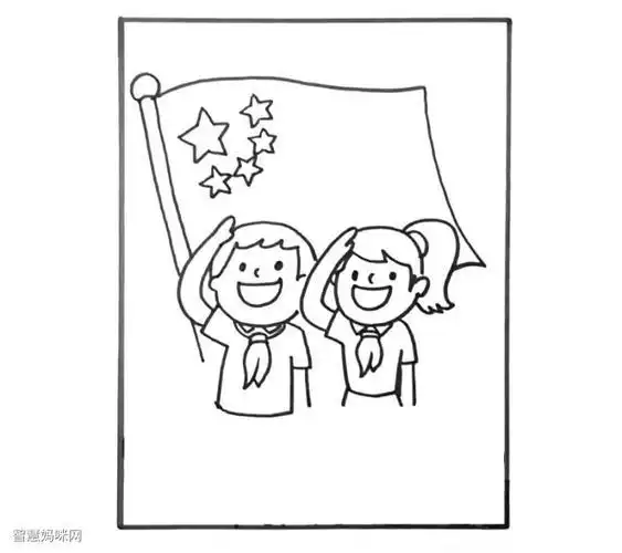 升国旗的小学生简笔画少先队员向国旗敬礼怎么画小学生升旗仪式简笔画