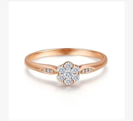 周大生钻戒18k金戒指彩金镶嵌结婚求婚玫瑰金传统婚戒女官方正品