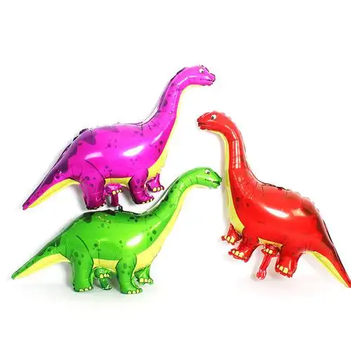 气球绿色长颈恐龙短腿霸王龙铝膜宝宝周岁生日飘空气球