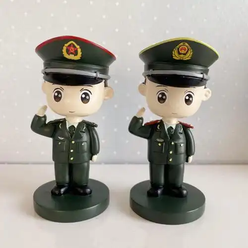 军人树脂娃娃兵哥哥公仔汽车摆件玩偶520礼物入退伍纪念品礼小陆款