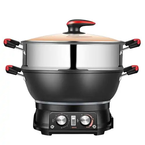 电炒锅家用多功能电热锅铸铁炒菜蒸煮饭一体式电锅电煮锅火锅电用定制