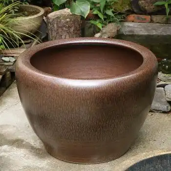 兆族 景德镇家用老式土陶瓷鱼缸水缸养鱼阳台睡莲荷花缸室外庭院陶瓷