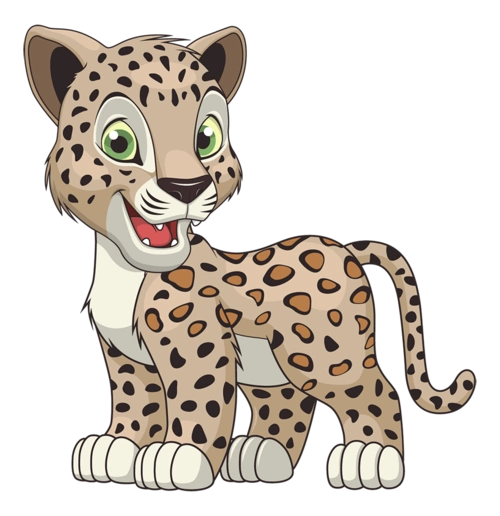 卡通手绘花斑豹
