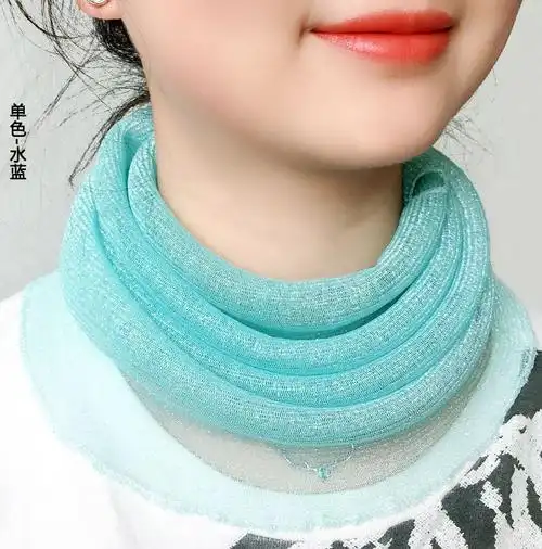 盛世尼曼夏季韩版护颈小丝巾女防晒护脖子挂耳式围脖百变薄款遮全脸