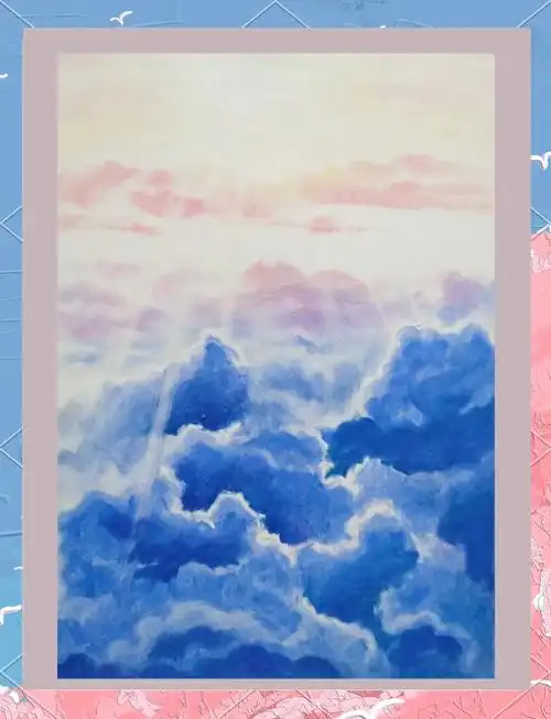 一看就会的朝霞云海色粉画教程