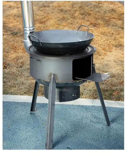 铸铁柴火灶农村家用烧柴火炉子户外便携烧木柴取暖锅灶新款大口炉露天