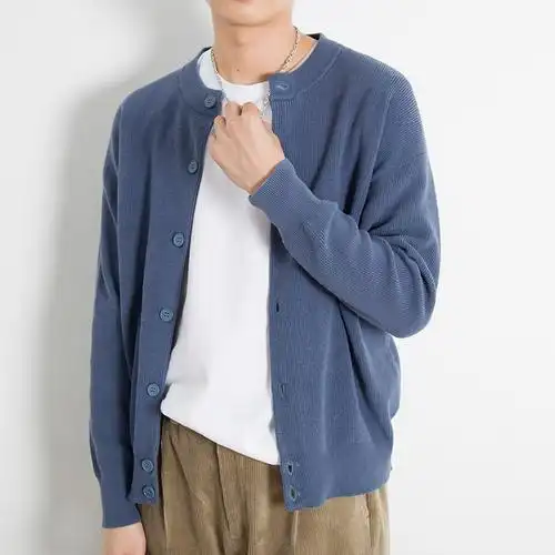 男装新款秋季针织衫男开衫外套毛衣男合身慵懒风外穿男士毛衫